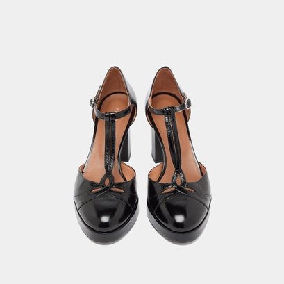 Salom&eacute;s in black shiny leather | volo