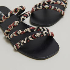 Nu-pieds &agrave; brides perl&eacute;es multicolor