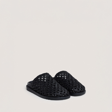 Mules ajour&eacute;es black