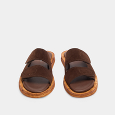 Mules &agrave; deux lani&egrave;res dark brown