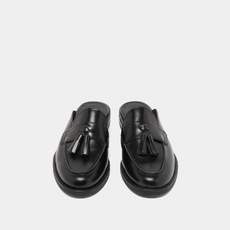 Mocassins &agrave; glands et bouts arri&egrave;res ouv... black
