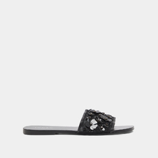 Nu-pieds &agrave; fleurs black / black