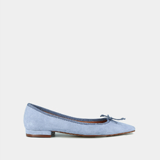 Ballerines &agrave; bouts pointus et lacets sky blue