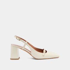 Slingbacks &agrave; talons ecru