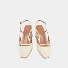 Slingbacks &agrave; talons ecru