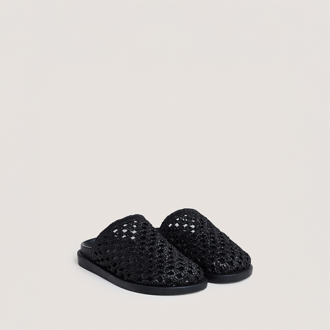 Mules ajour&eacute;es black