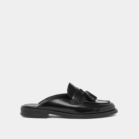 Mocassins &agrave; glands et bouts arri&egrave;res ouv... black