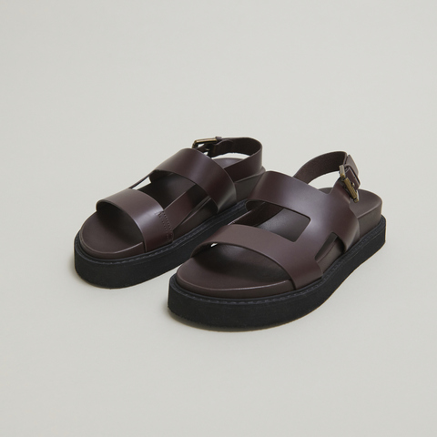 Sandales &agrave; brides crois&eacute;es dark brown
