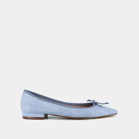 Ballerines &agrave; bouts pointus et lacets sky blue
