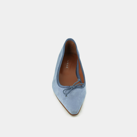 Ballerines &agrave; bouts pointus et lacets sky blue