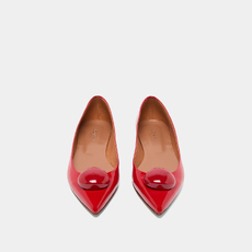 Ballerines &agrave; bouts pointus et billes red