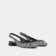 Ballerines slingbacks &agrave; talons white/black