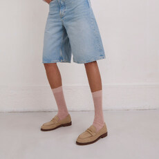 Mocassins &agrave; bouts ronds beige