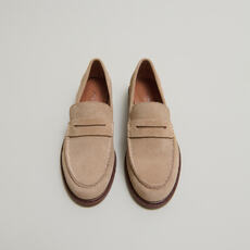 Mocassins &agrave; bouts ronds beige