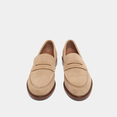 Mocassins &agrave; bouts ronds beige