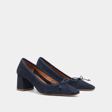 Escarpins &agrave; lacets navy