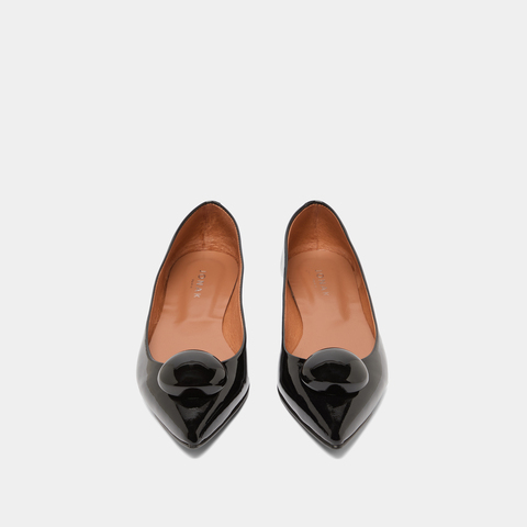 Ballerines &agrave; bouts pointus et billes black