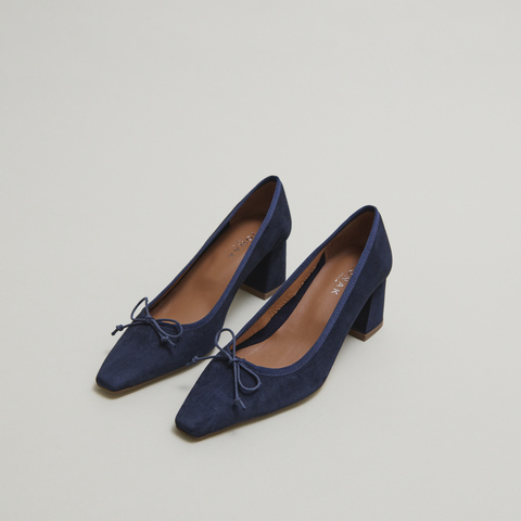 Escarpins &agrave; lacets navy