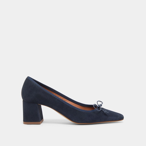 Escarpins &agrave; lacets navy