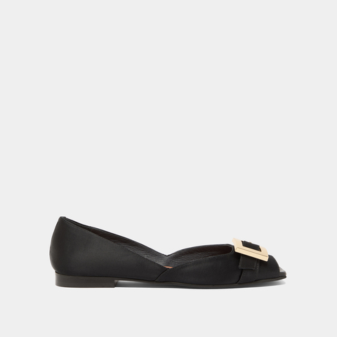 Ballerines &agrave; bouts ouverts black