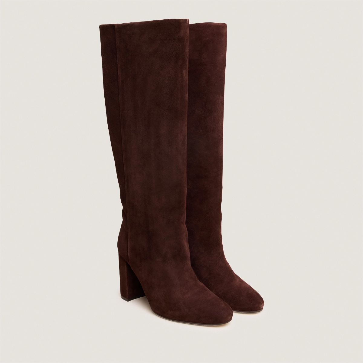 Heeled Boots in maroon velvet | VENEZUELA