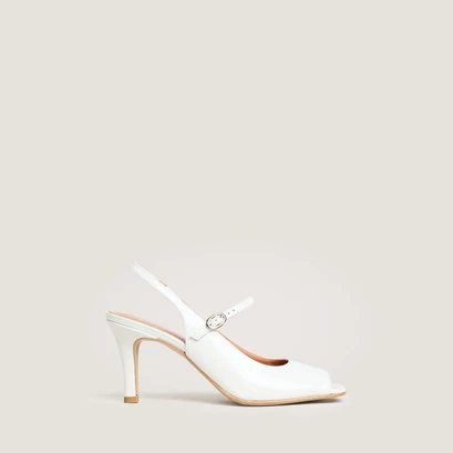 Babies slingbacks &agrave; talons in pearl varnish | discret