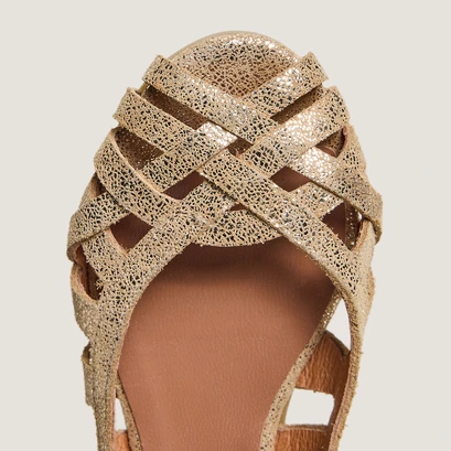 Openwork balle flats - capsule mini in platinum laminated velvet | mini deray