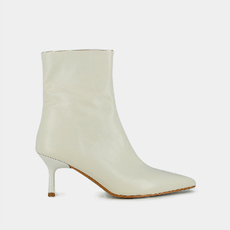 Bottines &agrave; bouts pointus ecru