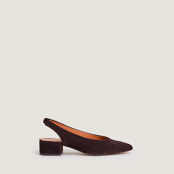 Slingback Ballet Flat in dark brown velvet | VINCE