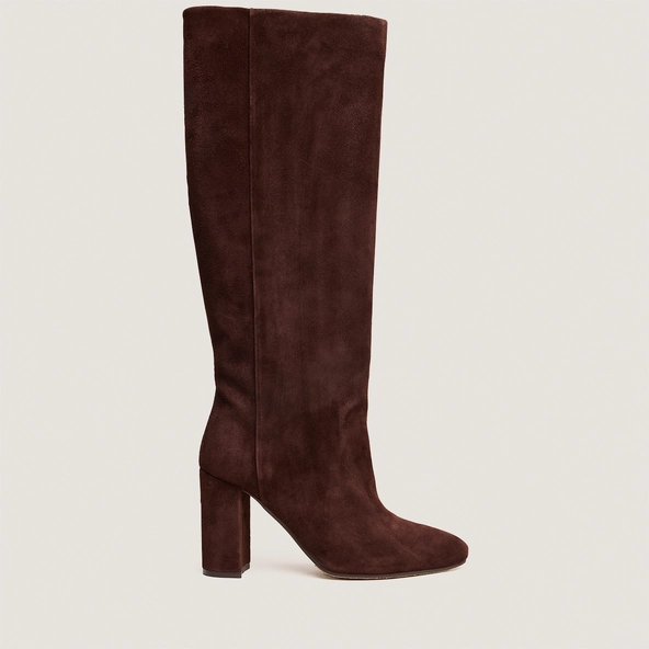Heeled Boots in maroon velvet | VENEZUELA