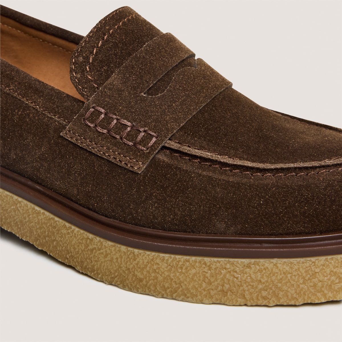 Mocassins &agrave; bouts ronds dark brown