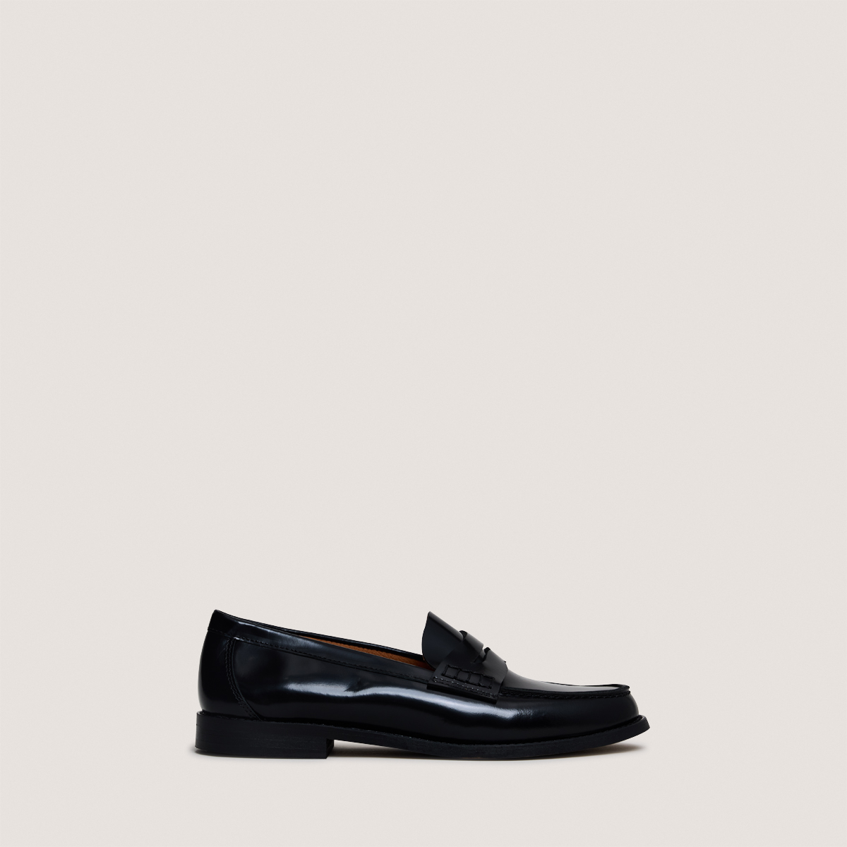 Penny loafers with raised soles black
