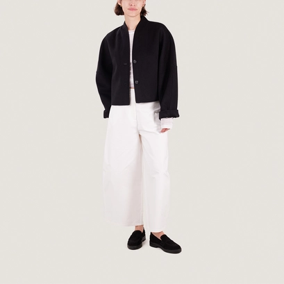 Loafers with rounded toe in black suede | mirna
