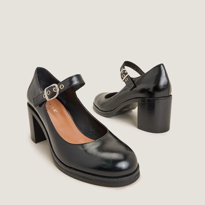 Babies &agrave; talons in black leather | vreni