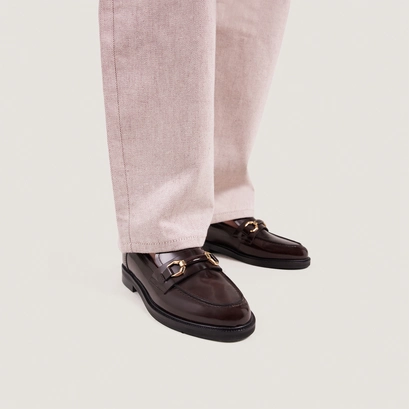 Bit loafers in brown patinated leather | drop