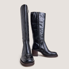 Bottes &agrave; talons lamell&eacute;s black