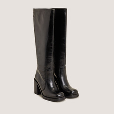 Bottes larges &agrave; bouts carr&eacute;s black