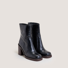Bottines &agrave; talons hauts et plateformes black