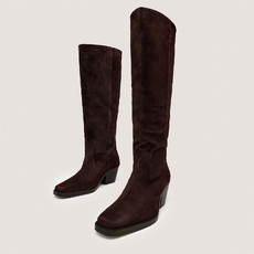 Bottes &agrave; bouts pointus dark brown