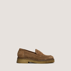 Mocassins &agrave; bouts ronds beige