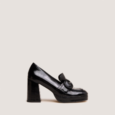 Mocassins &agrave; hauts talons black