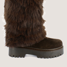 Bottes &agrave; poils dark brown