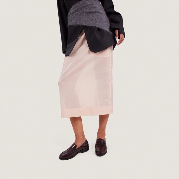 Penny loafers with raised soles in burgundy glazed leather | AUDELYA