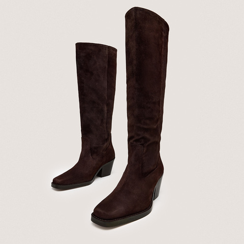 Bottes &agrave; bouts pointus dark brown