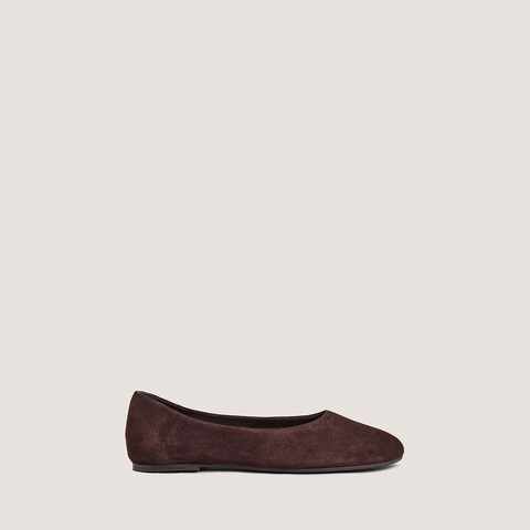 Ballerines &agrave; bouts arrondis brown