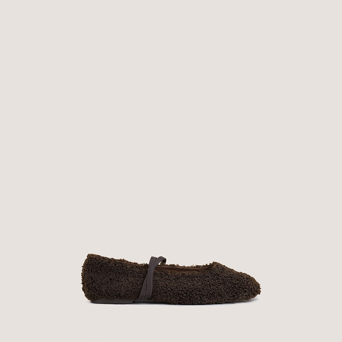 Ballerines &agrave; brides dark brown