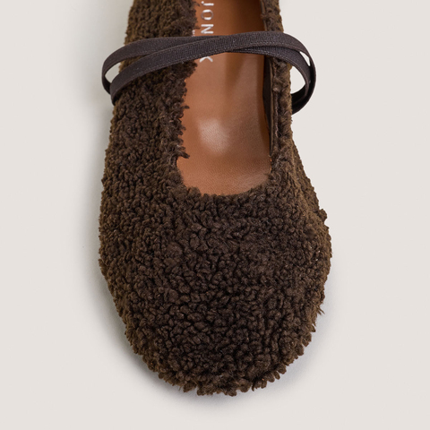 Ballerines &agrave; brides dark brown