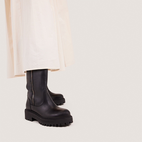 Bottes &agrave; fermetures &eacute;clairs black