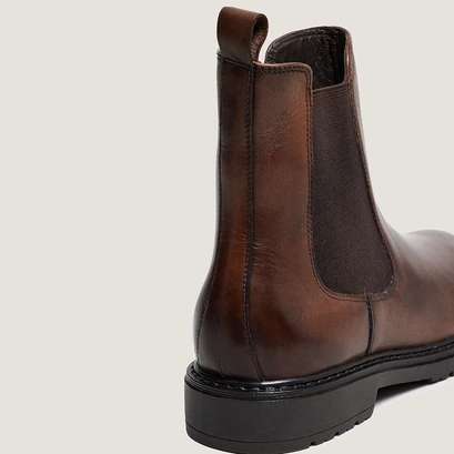 Boots chelsea in brown patinated leather | amical