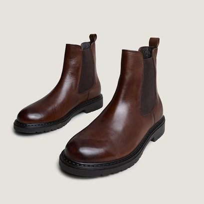 Boots chelsea in brown patinated leather | amical